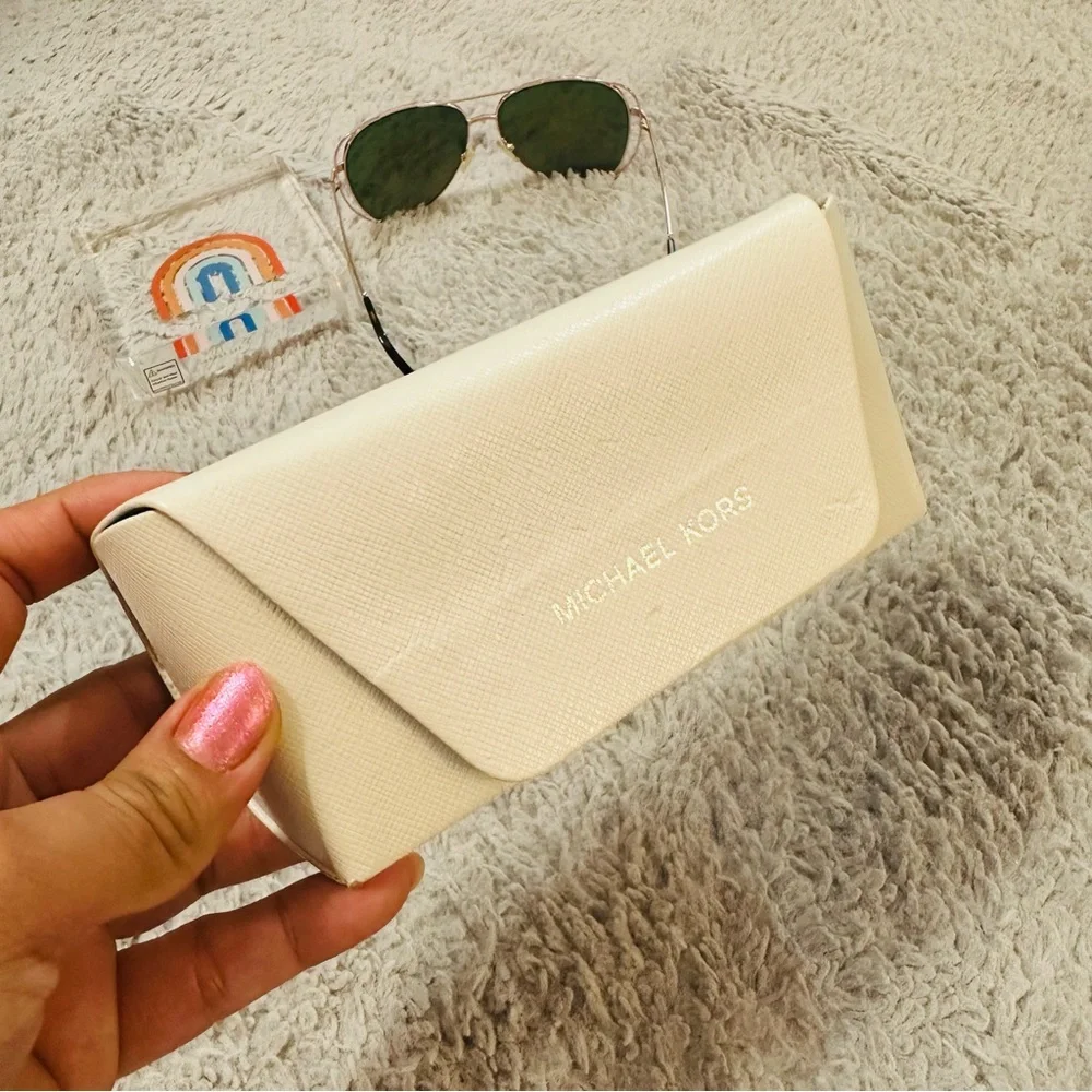 Michael Kors Aviator Sunglasses with oil slick Lenses